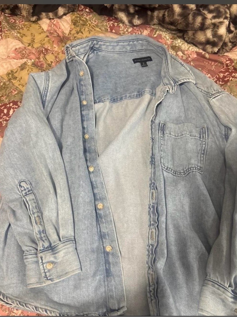 Light Wash Denim Shirt Jacket - Unbranded